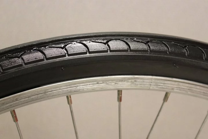 The PumpTire is a self-inflating bicycle tire, that uses the compressive effect of the tire meeting the ground to force air into the inner tube
