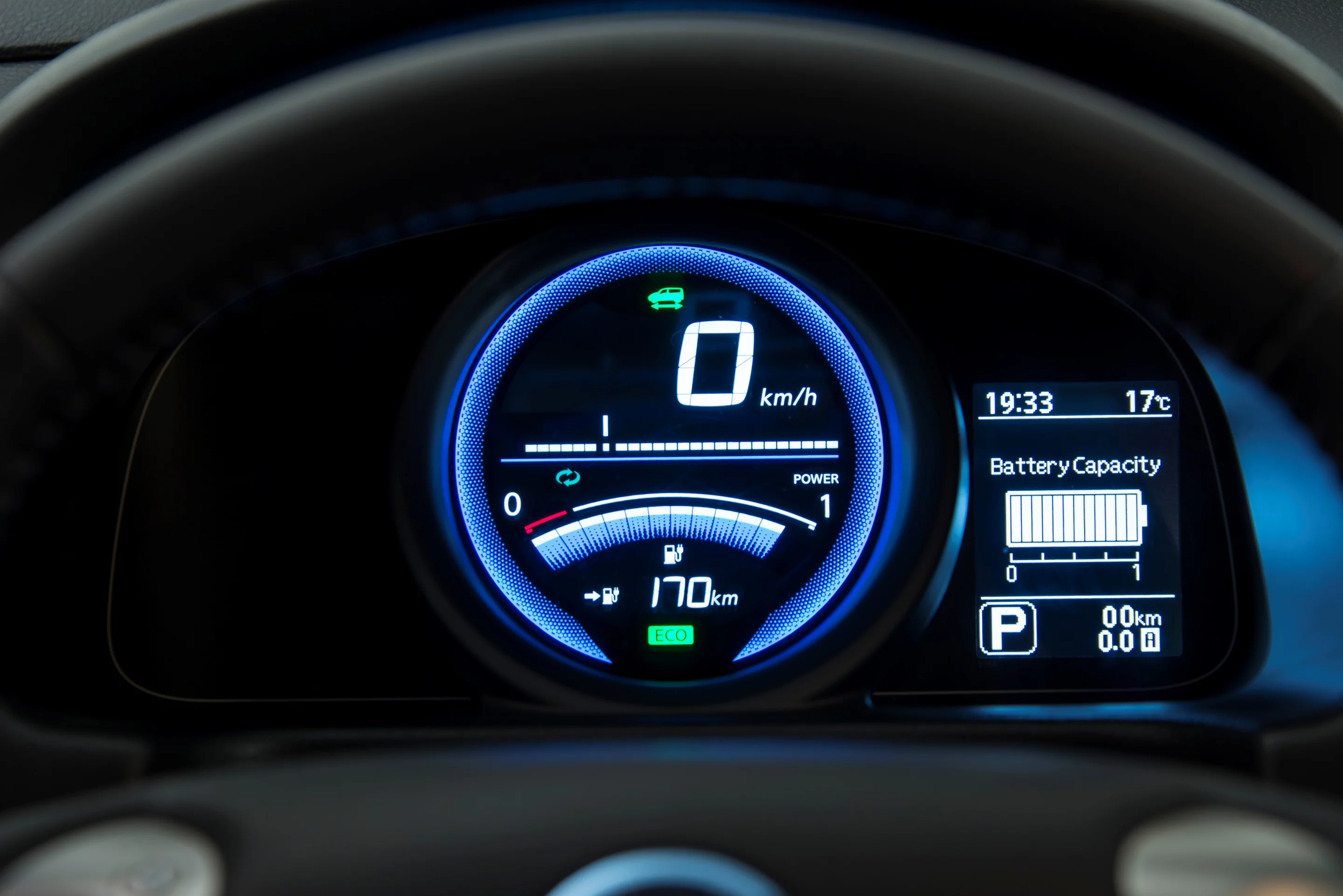 The instrument panel of Nissan's e-NV200