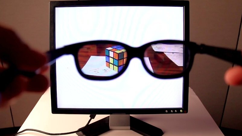 View of a Rubik's cube on Brusspup's stealth-converted LCD display (Photo: Brusspup)