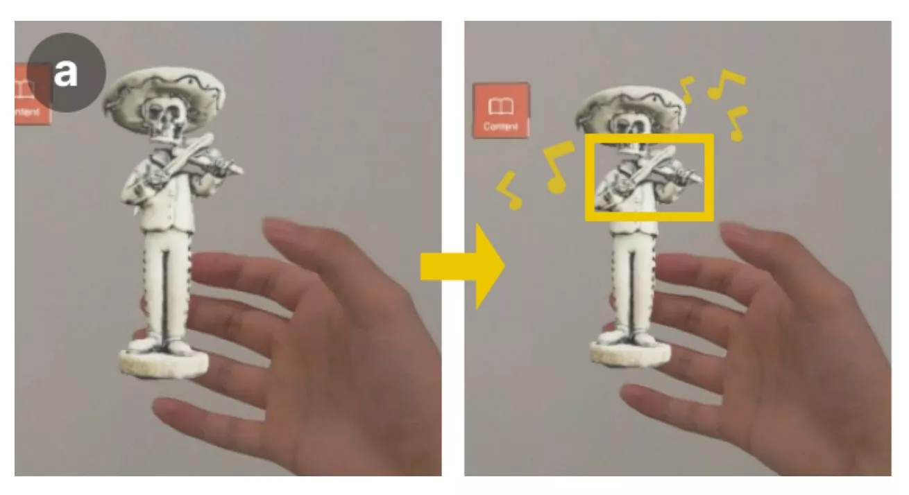 This tool could also be used to add new functions to toys, like this digital violinist statue that can play music in mixed reality