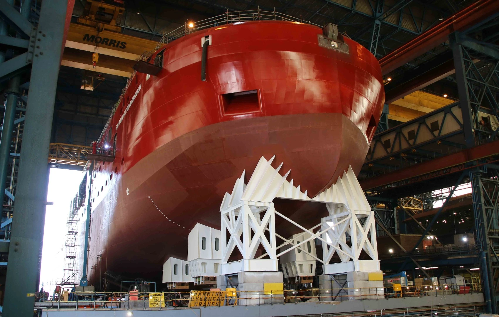 RSS Sir David Attenborough in the shed at Camell Laird