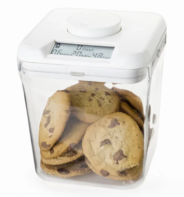 The Kitchen Safe is a plastic container that helps people control their indulgences with a tamper-proof lock rigged to a timer