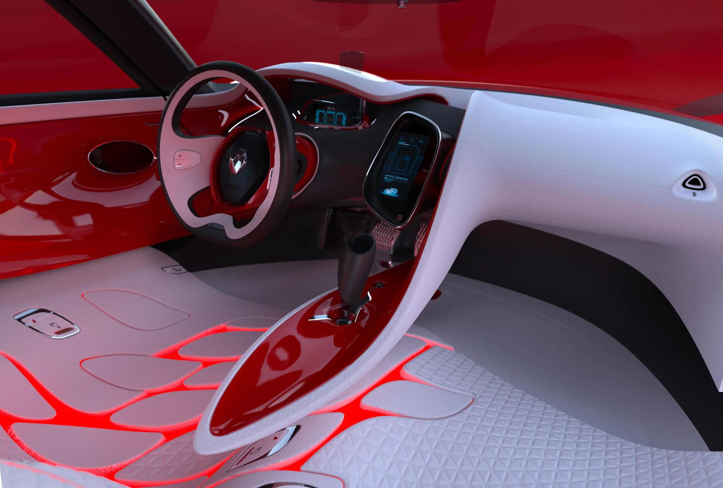 The Renault DeZir concept electric vehicle interior