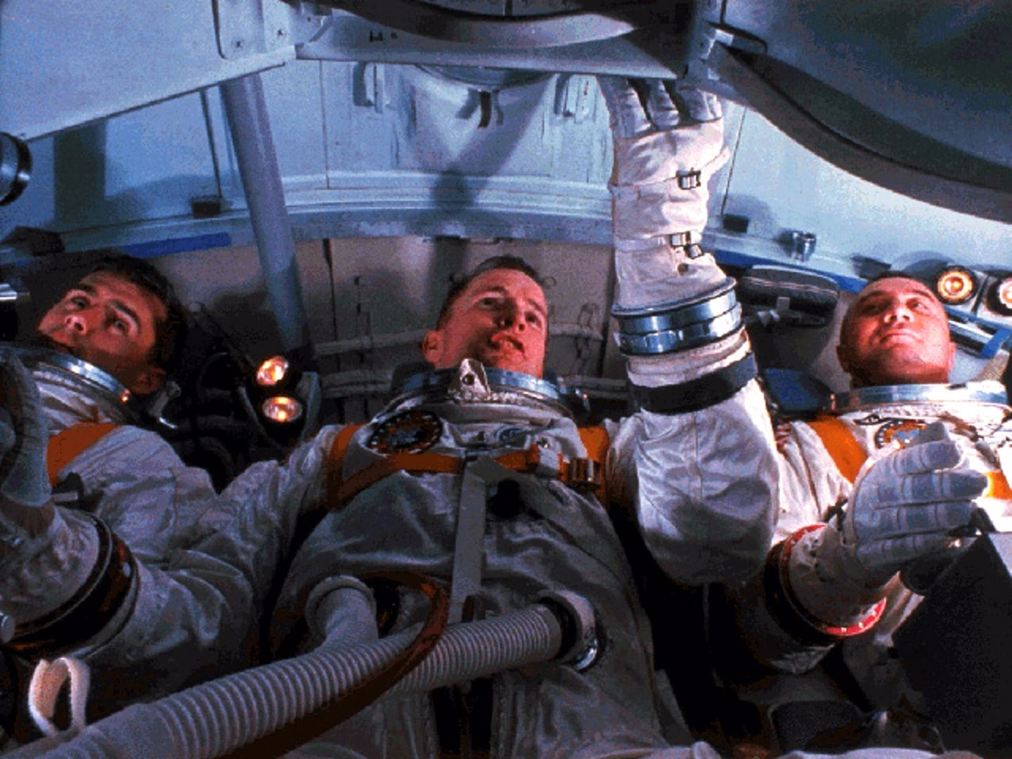 Apollo 1 crew in a simulator