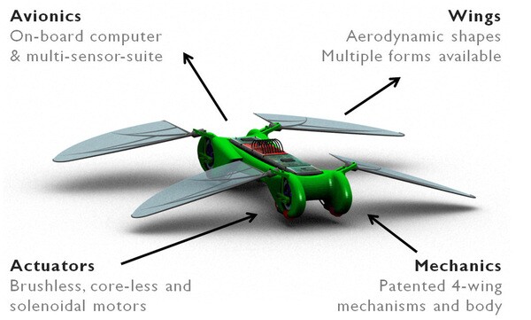 The Dragonfly features a four-wing design