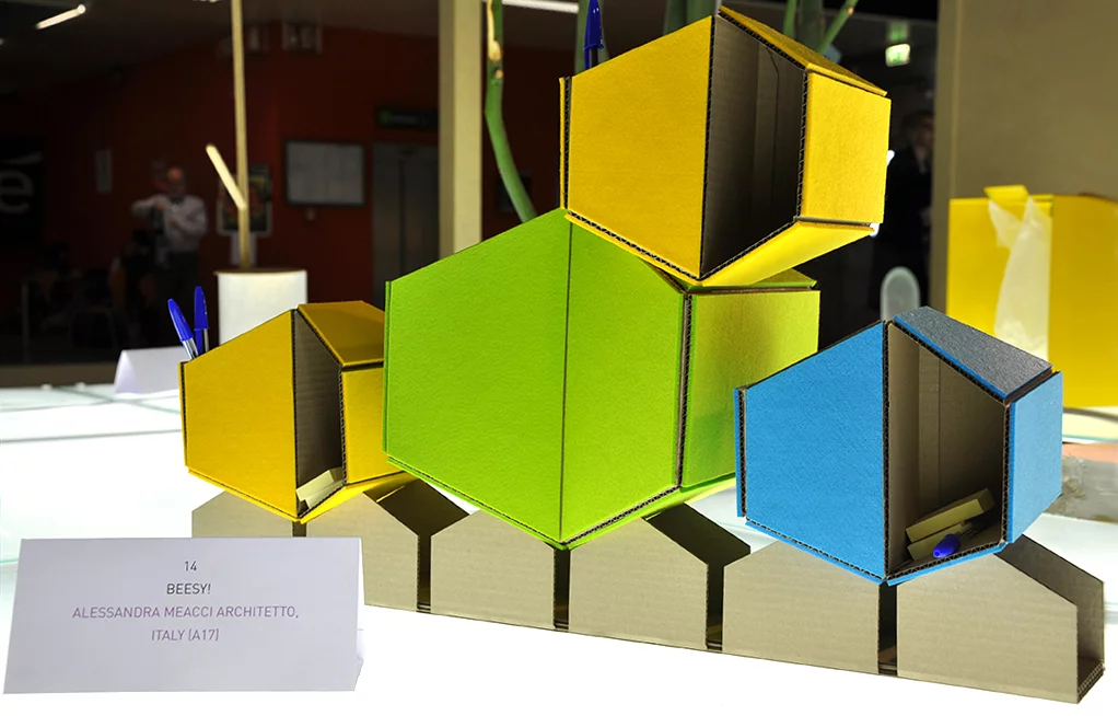 Cardboard desk organizers by Alessandra Meacci (Photo: Edoardo Campanale/Gizmag.com)
