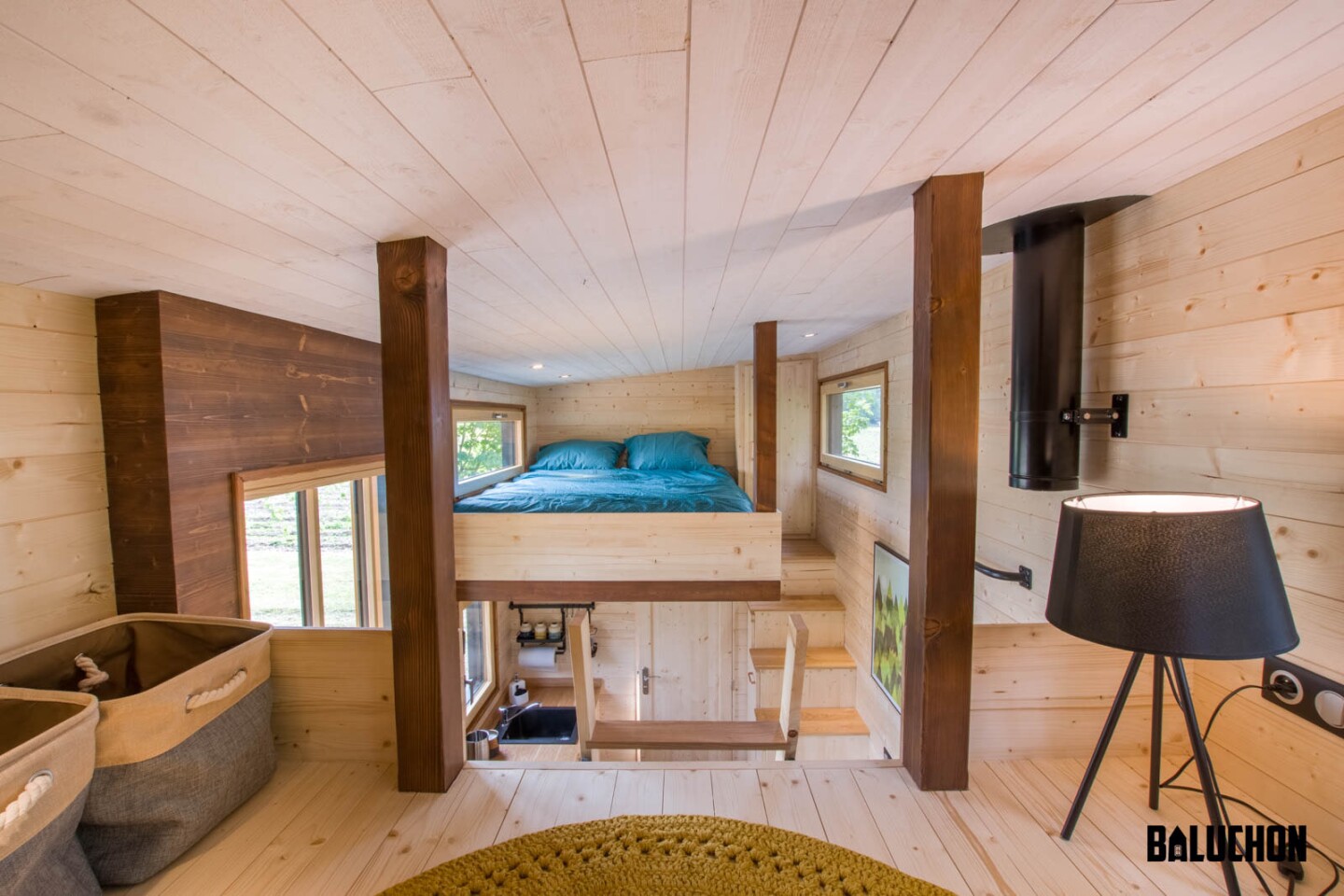 The Astrild Tiny House's bedrooms are directly opposite each other and offer little in the way of privacy