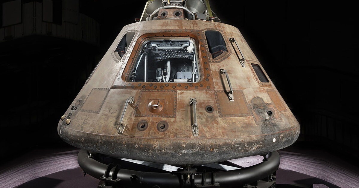 Apollo 11 command module readies for road trip