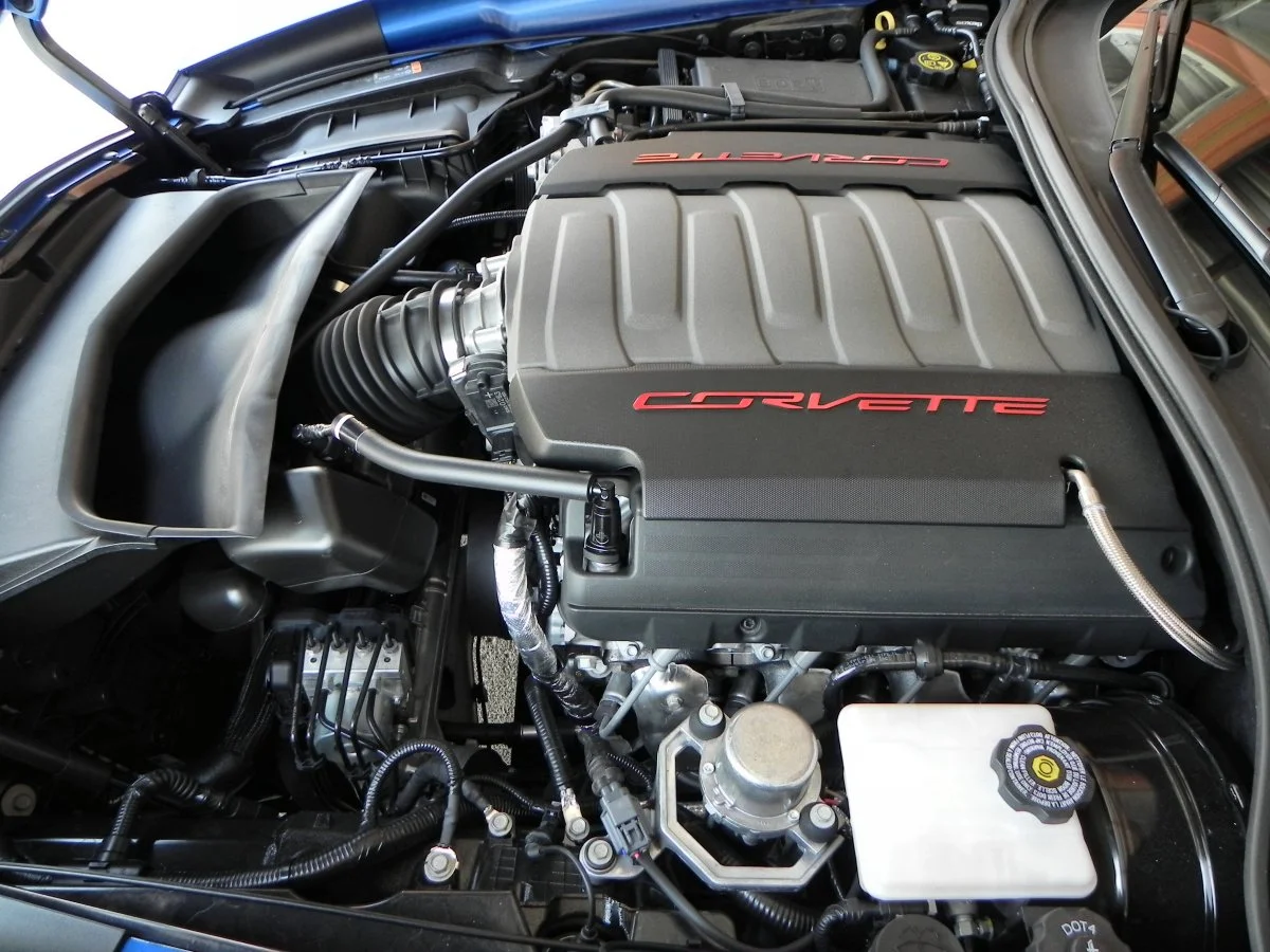The covers on the 2016 Corvette's engine are plastic and aluminum
