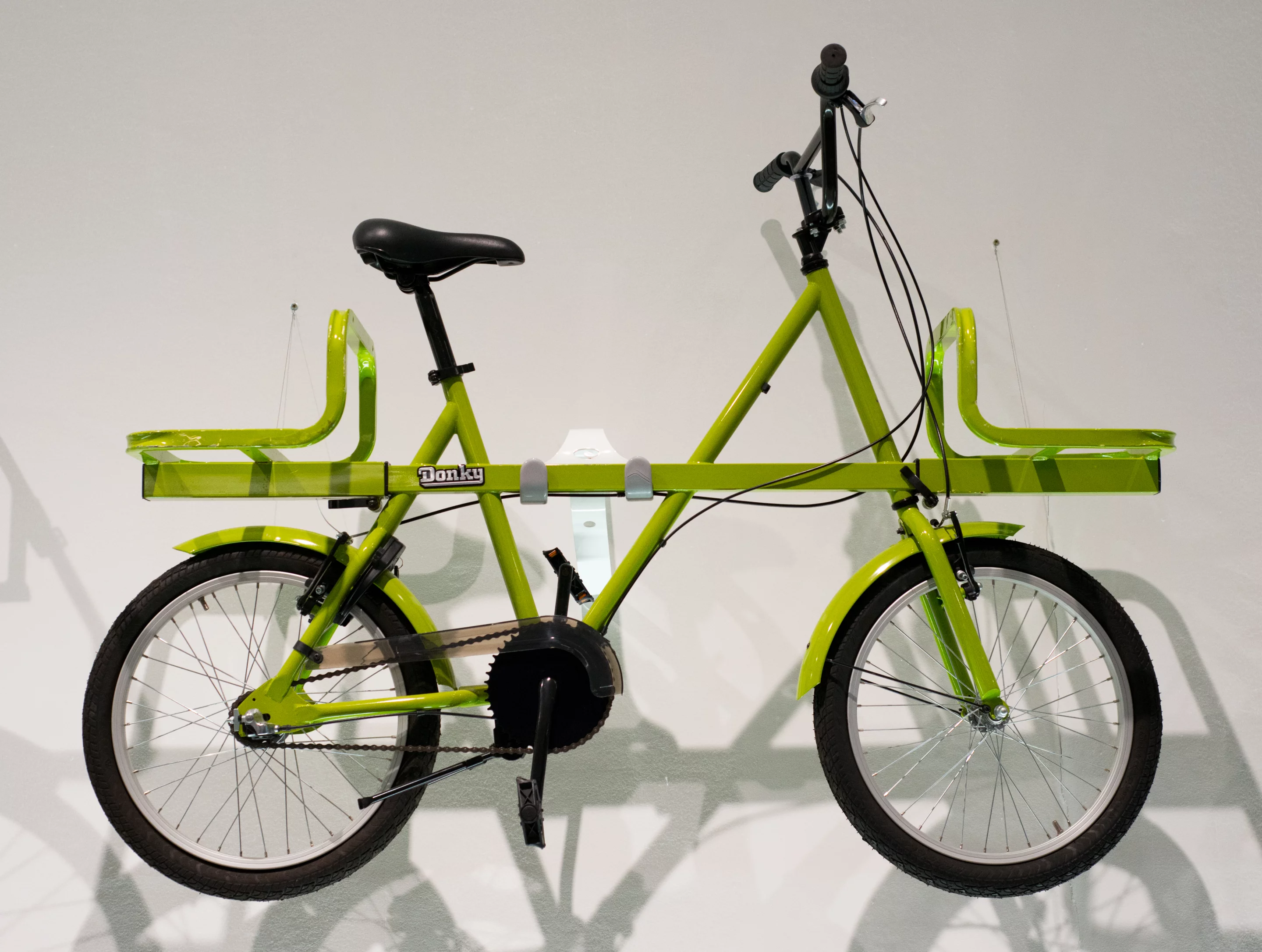 The Donky Bike uses a strong steel frame inspired by BMX components to give riders a good way of moving things around cities