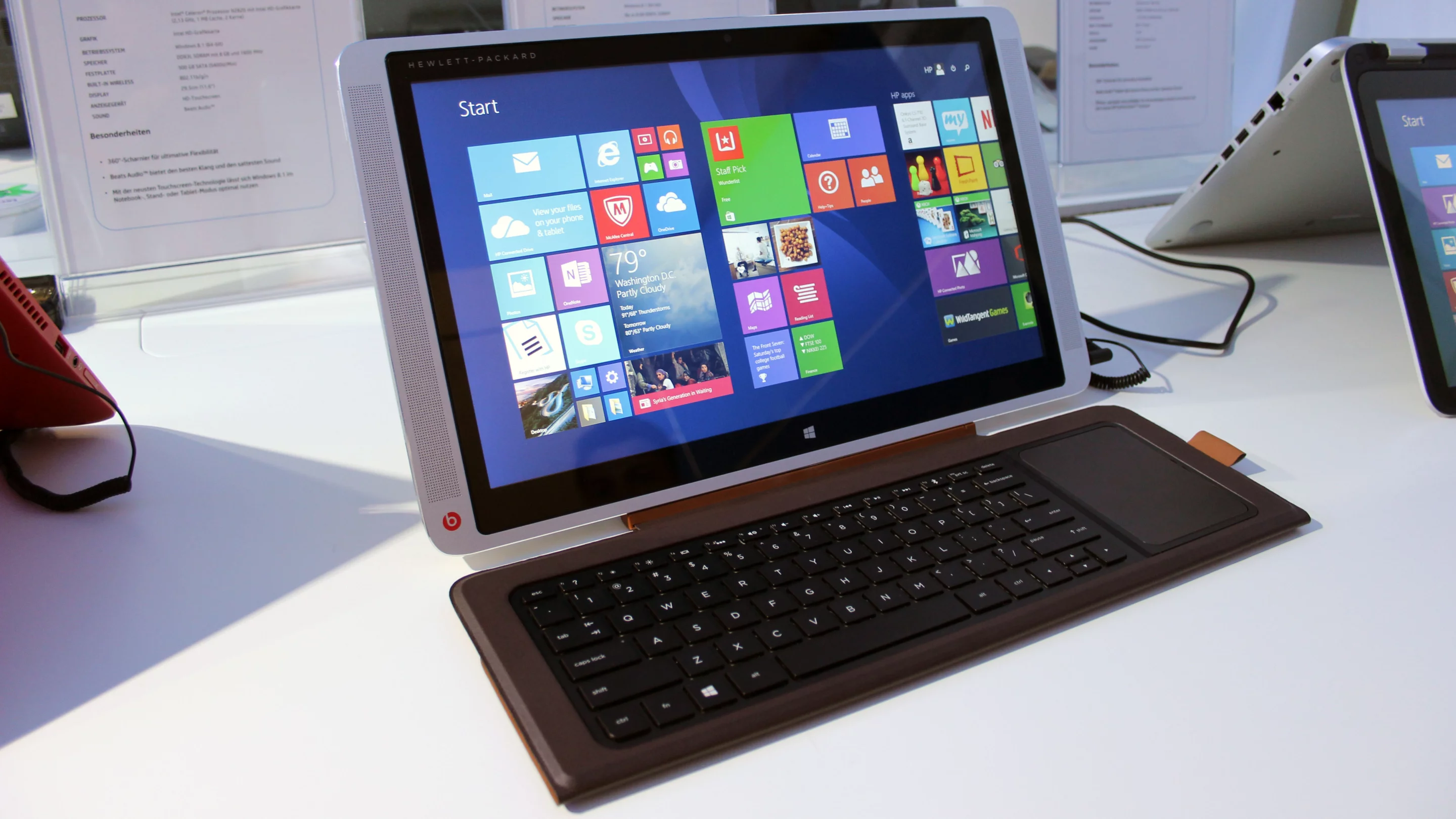 The palm rest of the larger model's keyboard can be folded back (Photo: Chris Wood/Gizmag.com)