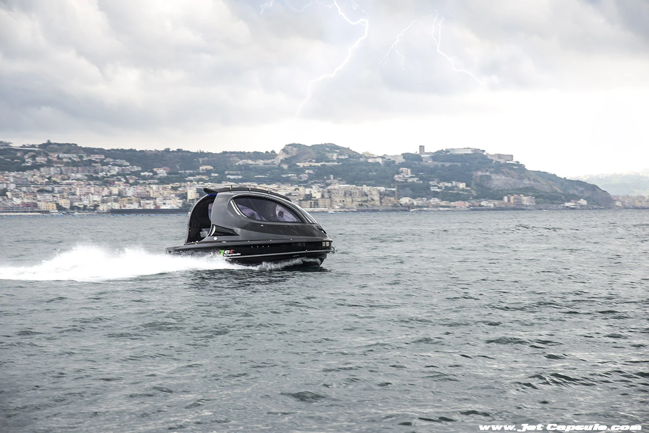 The Jet Capsule is the company's first major fully realized product – a luxury mini-yacht