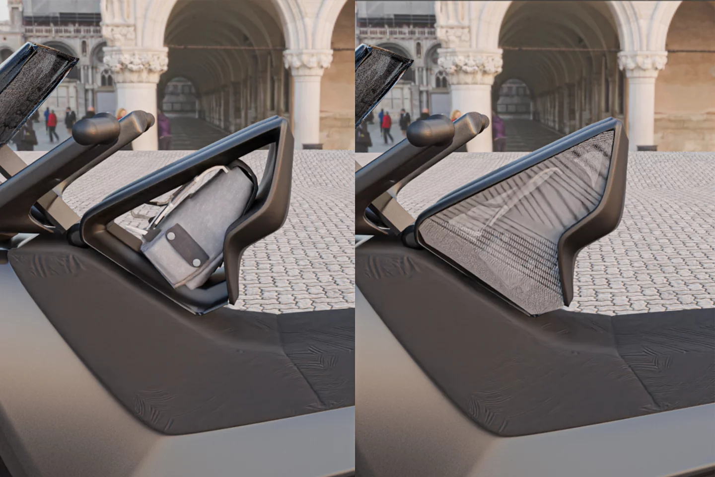 The inside of the vehicle's Programmed Restraint Device (PRD) could serve as yet another cargo space