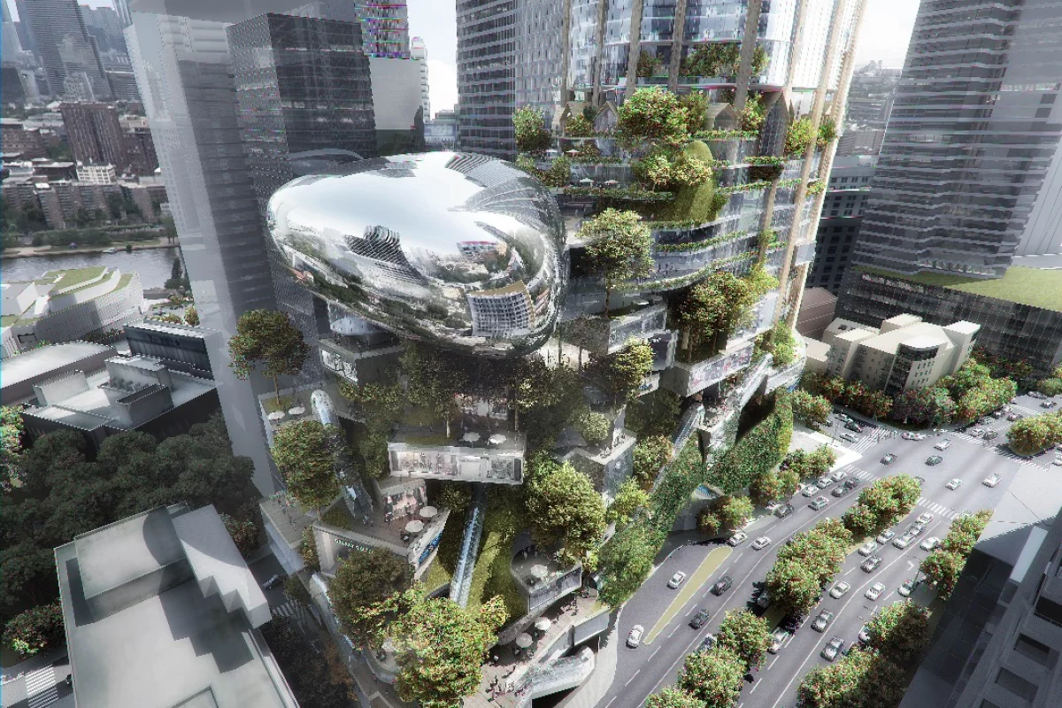 The Urban Tree, by MAD Architects and Elenberg Fraser, is one of the six skyscrapers proposed for Melbourne