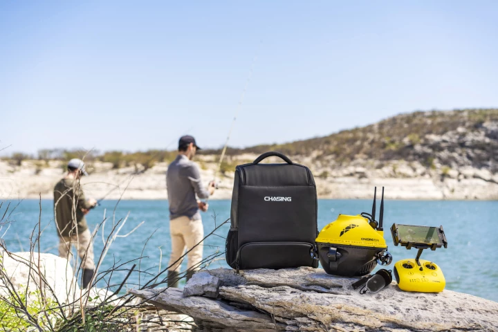 The Chasing F1 Pro aquatic drone (center, at right) is presently on Indiegogo