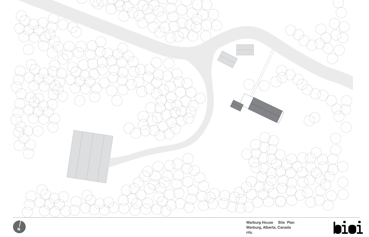 Warburg house is surrounded by farmland