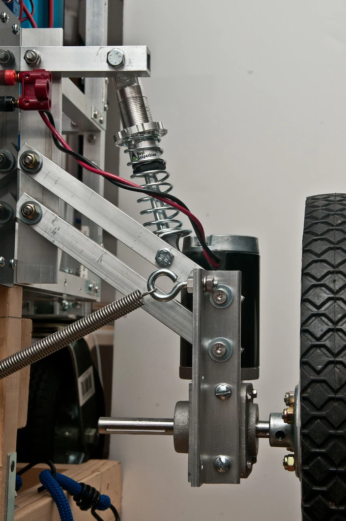 The suspension system of Norris Labs' PatrolBot Mark II