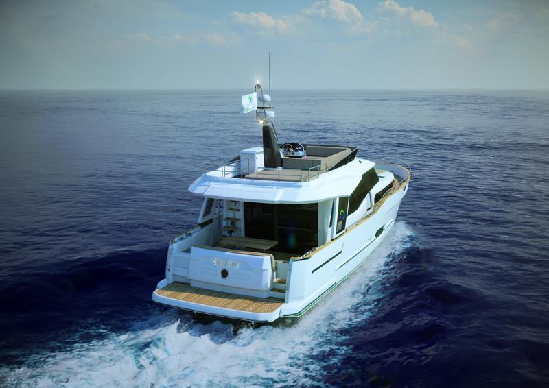 The Greenline 48 can cruise at 4 knots under electric drive