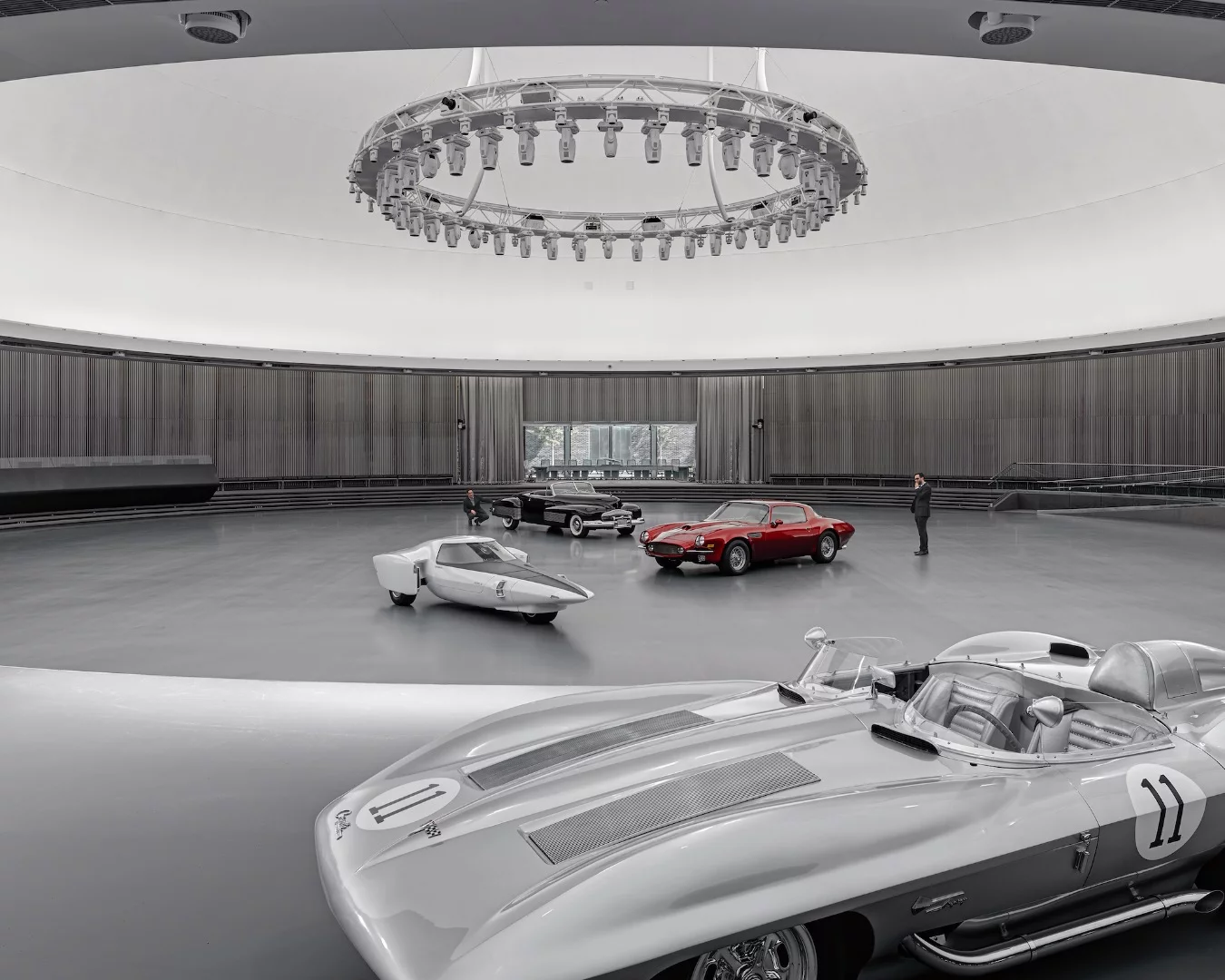 General Motors commissioned a large indoor viewing auditorium as part of a larger Technical Center back in 1956
