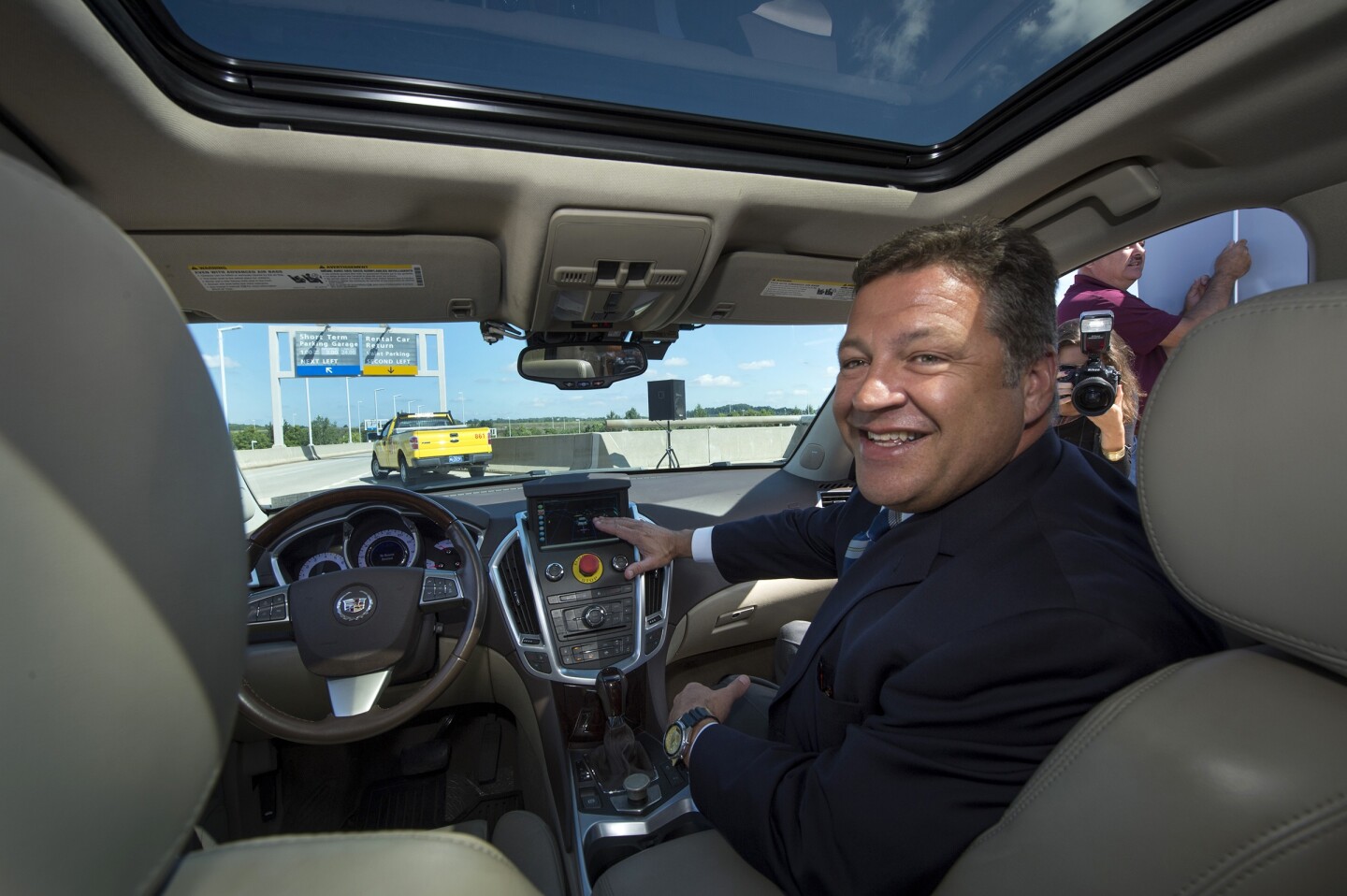 U.S. Rep. Bill Shuster (R-Pa) went on a test drive of the fully-autonomous Cadillac SRX
