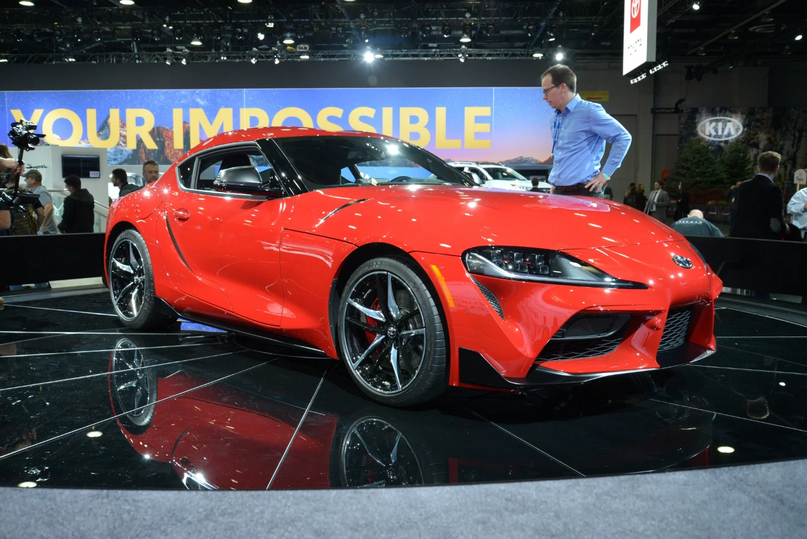 The 2020 Toyota Supra is a rear-wheel drive offering whose turbocharged engine produces 335 horsepower (250 kW) and four-second 0-60 mph (0-96 km/h) times