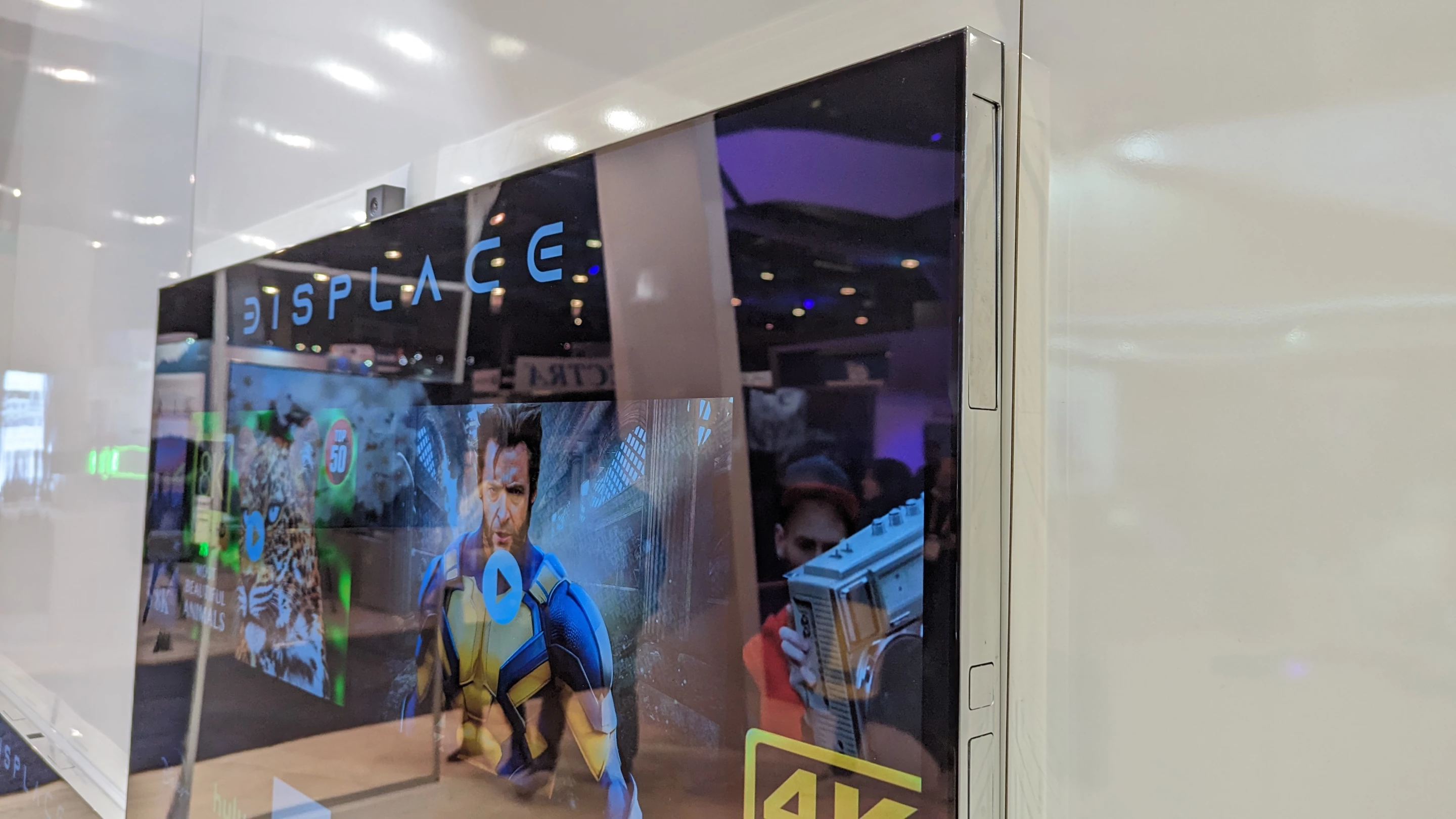 The DisplaceTV can be controlled by gestures, via the special pop-up camera on top of the TV