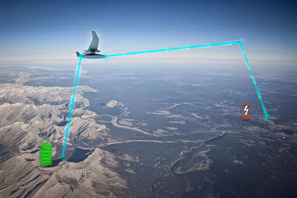 Artist's concept of the laser power relay in action