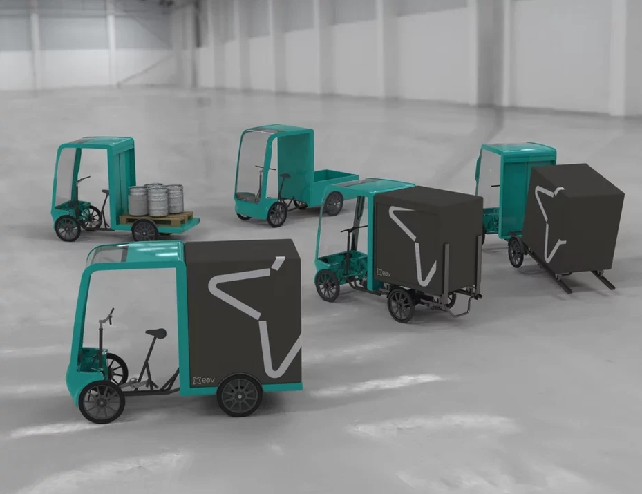 The EAVcab is designed to be equipped in a variety of ways, from a basic flat bed to a fixed-box cargo van