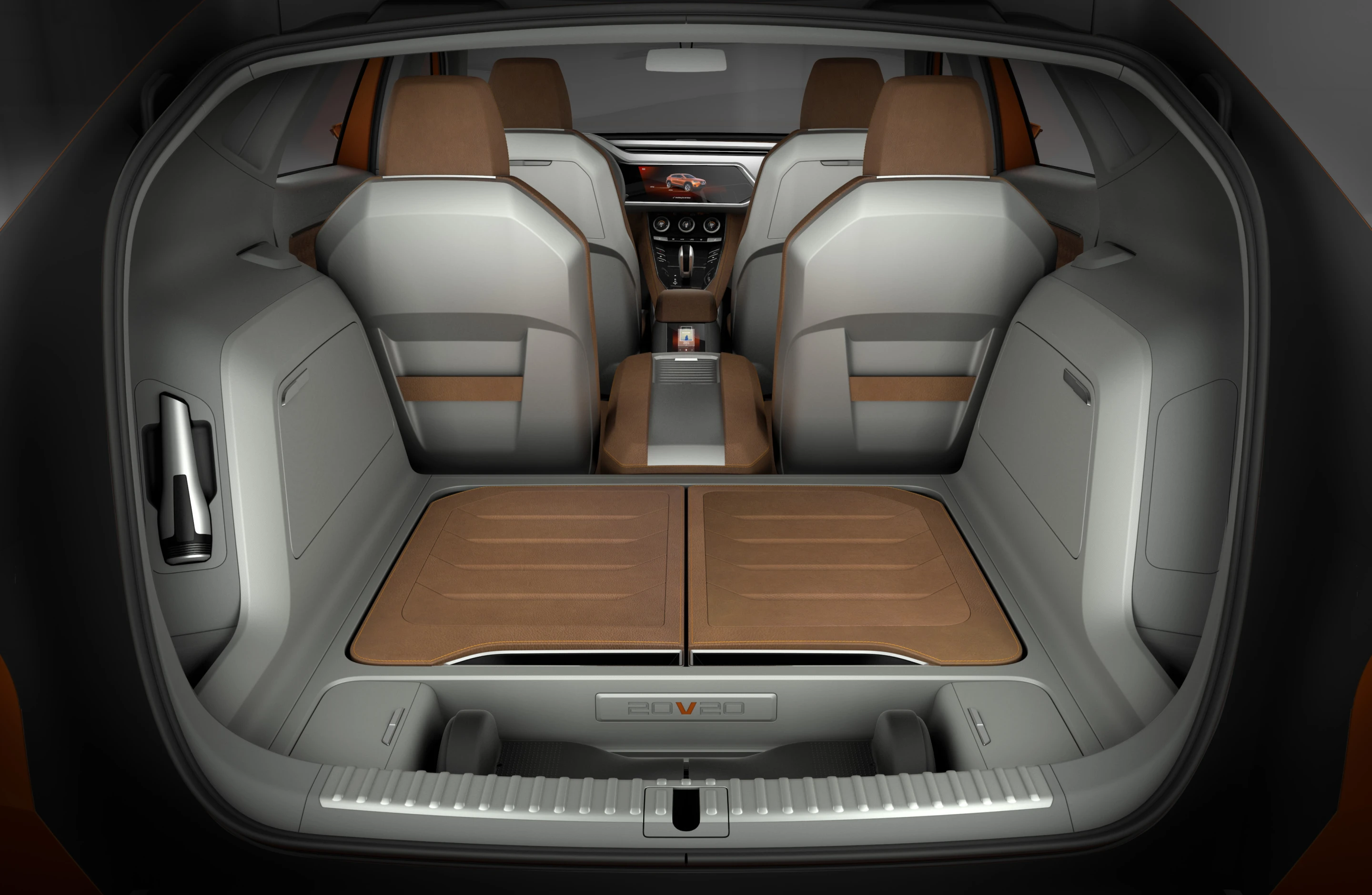There is a hint of Mercedes CLS in the wood panelled boot floor