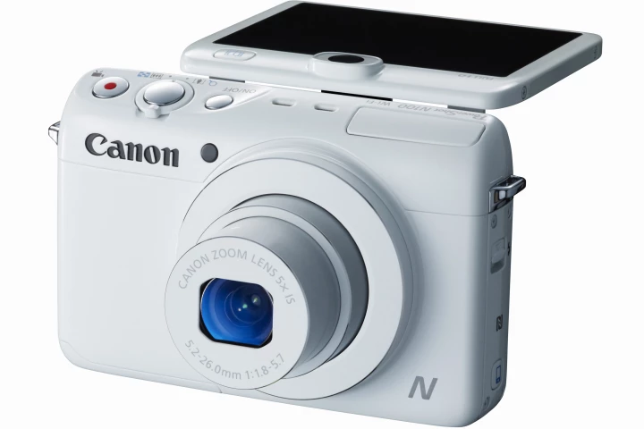 The Canon Powershot N100 can embed a photo of you taking a photo into your photo