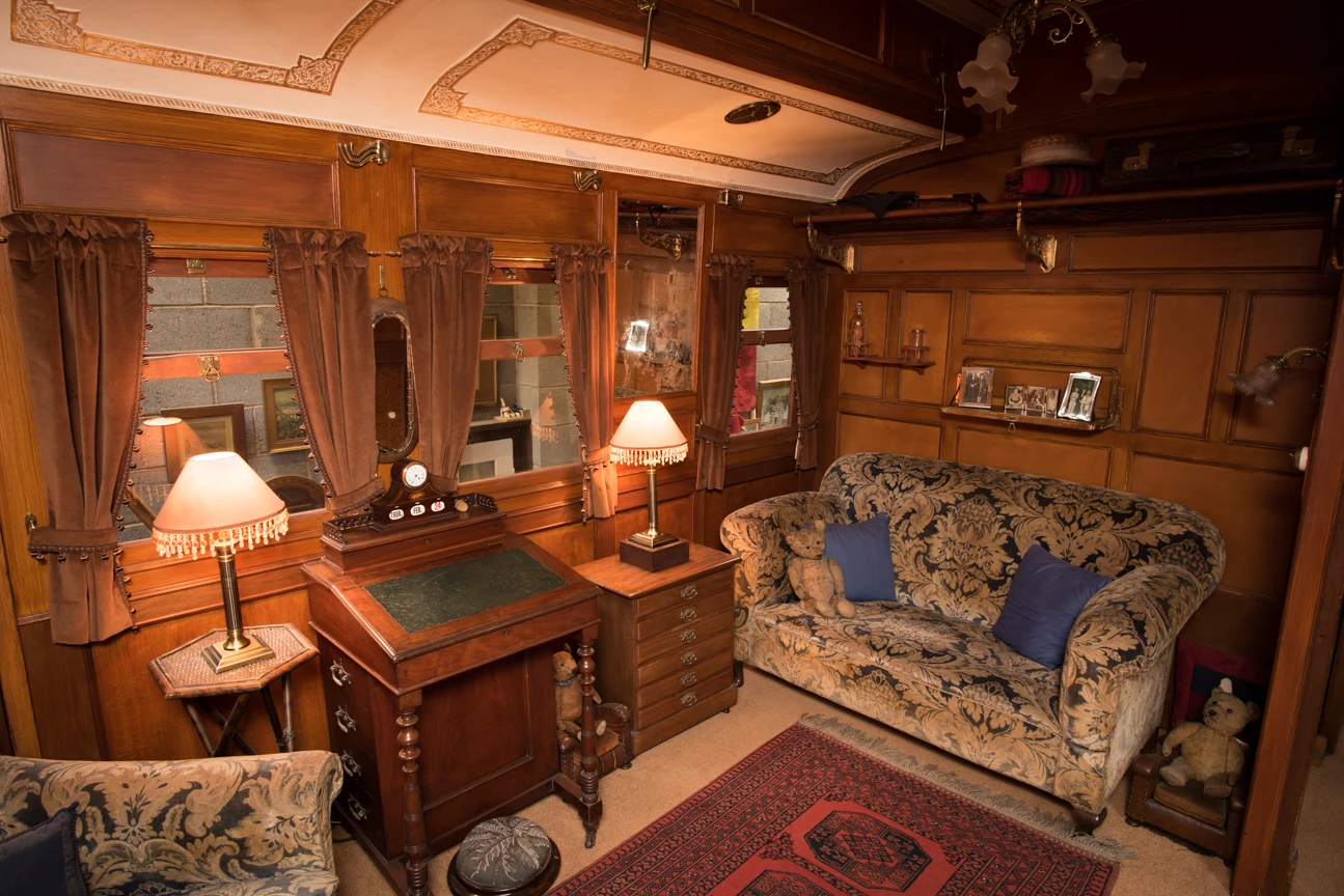Railway Carriage contains a meticulously restored interior
