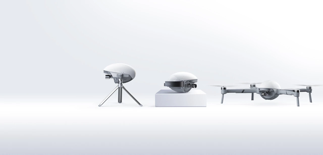 The PowerEgg X camera drone is packaged inside an IPX6-rated waterproof casing