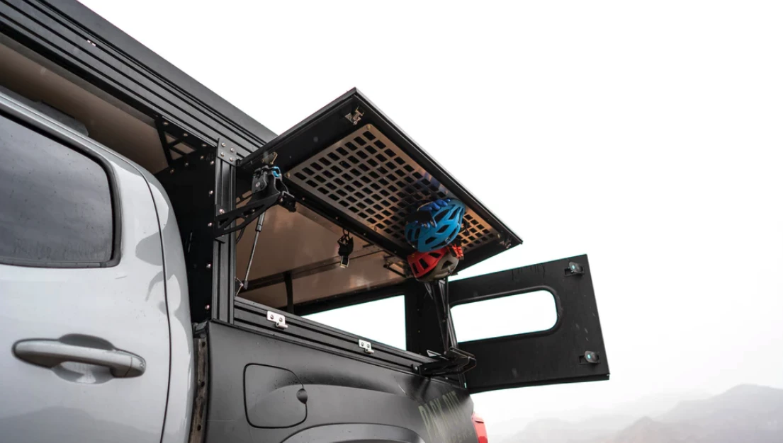 Available MOLLE panel and swing-out tailgate