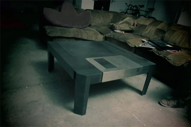 Floppytable takes the design of a floppy disk and turns it into a usable and visually stimulating coffee table