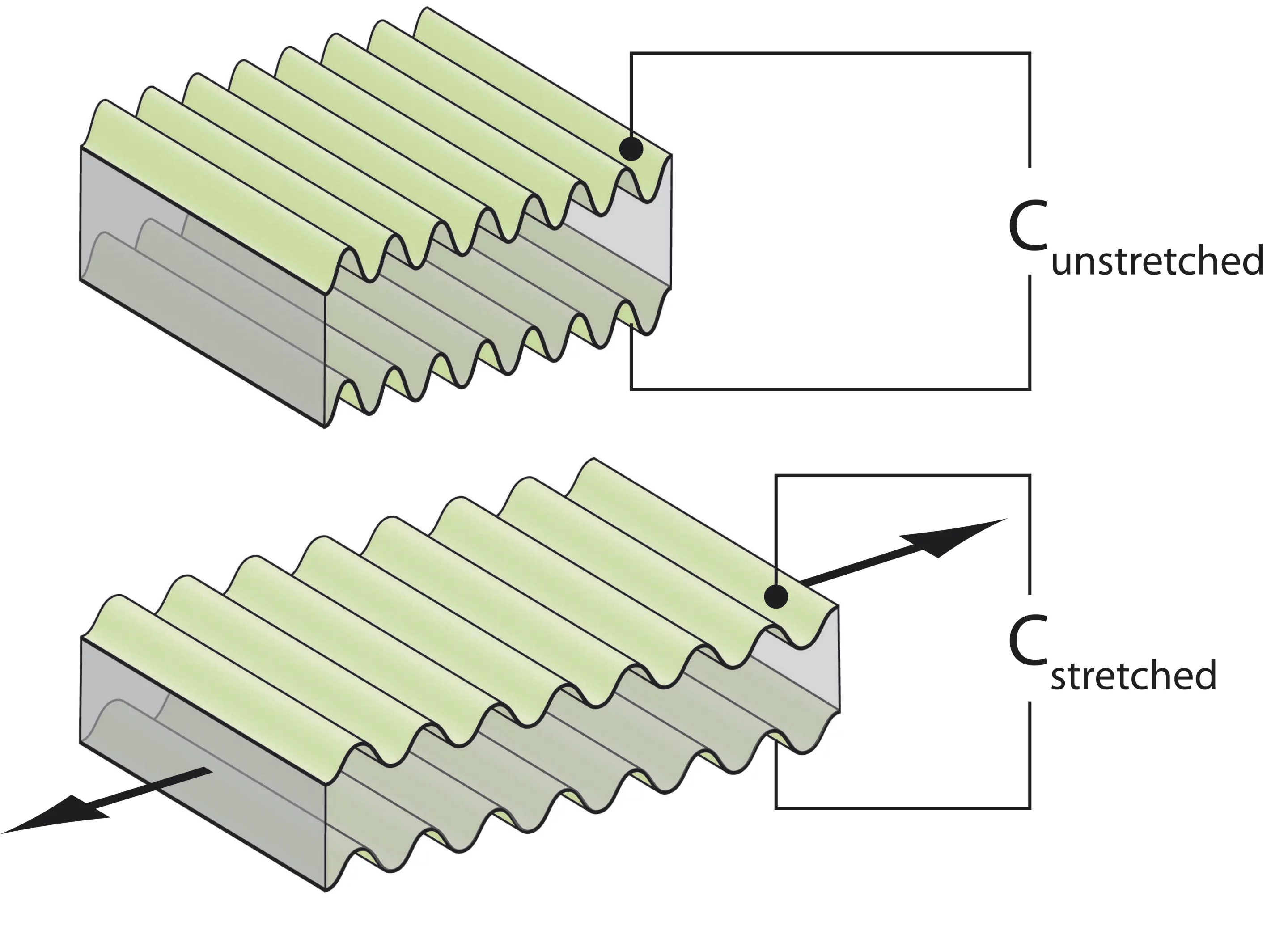 The PolyPower material stretches across one plane and contracts in thickness