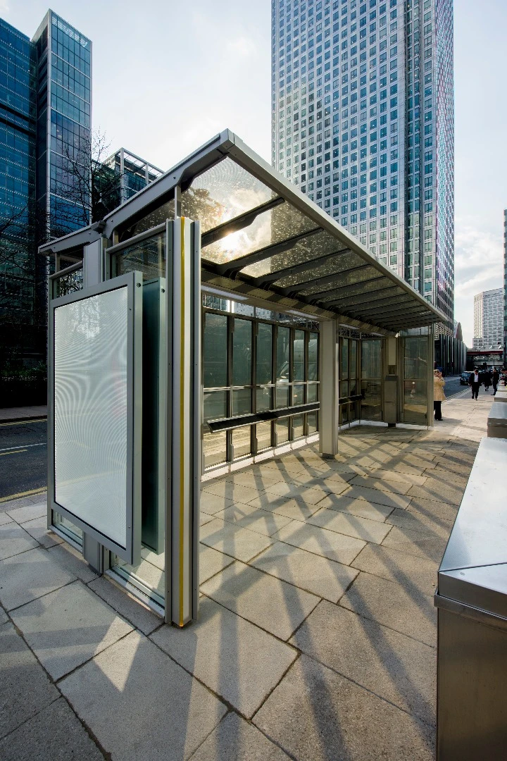 The shelter uses Polysolar's photovoltaic technology to allow large amounts of light through