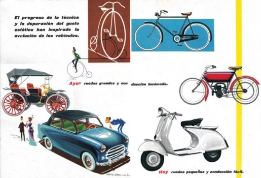 "Vespa... the progress of technology" brochure, designed by Zambelli, 1955