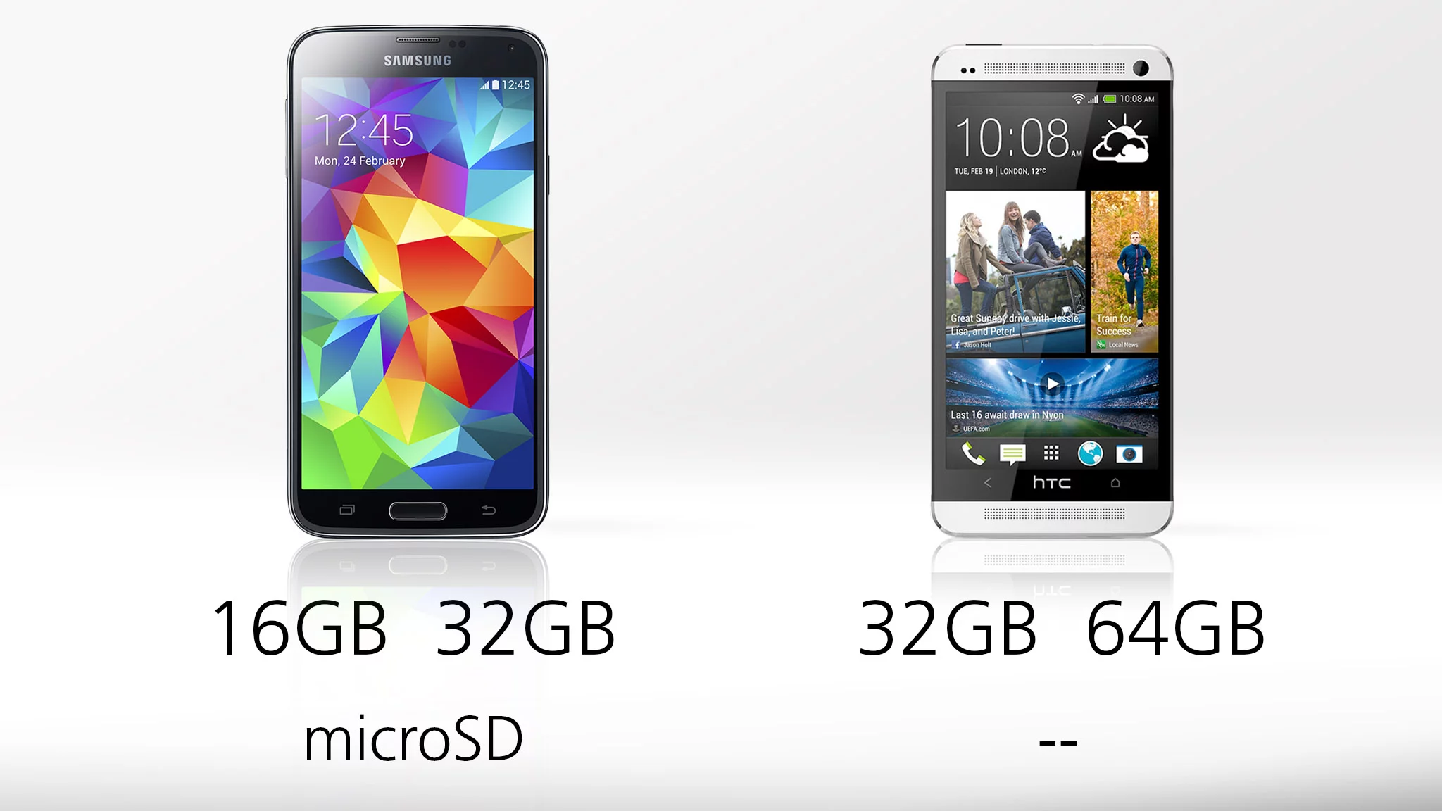 Storage options for both phones