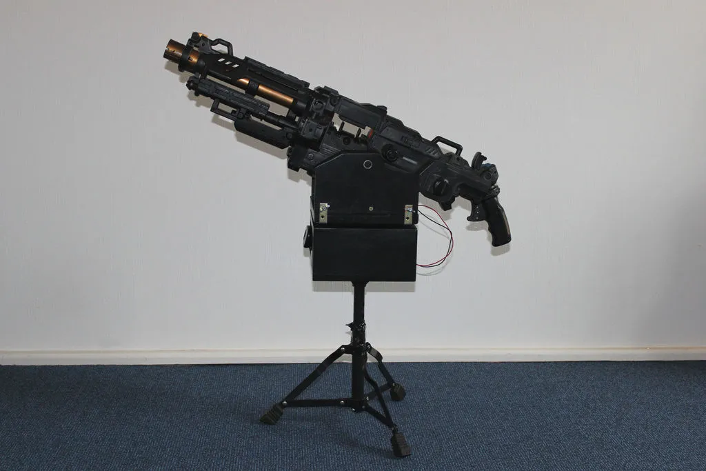 Luckily, the Nerf Vulcan already operates using an electric motor, so controlling the actual firing mechanism through a computer was just a matter of connecting it directly to an Arduino Uno and a laptop