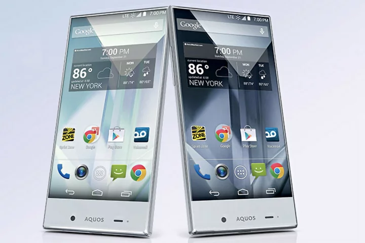 Sharp announced the Aquos Crystal smartphone, a mid-ranged handset with (3/4 of) an edge-to-edge display