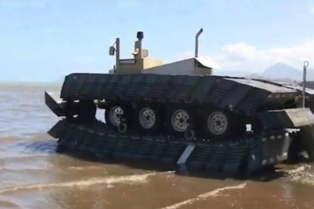 DARPA's one-fifth scale prototype of the Captive Air Amphibious Transporter - walks on land, marsh, and water (Photo: DARPA)