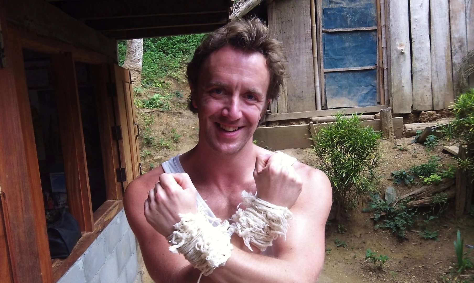 The remnants of the Baci ceremony stay with you for as long as you wear them. The strands, each tied by one of the welcomers, carried with them such a spirit, they had become very bedraggled weeks later before I removed them. Charlie's smile captures the spirit well.