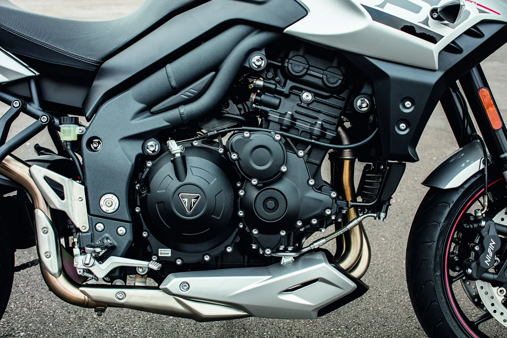 The in-line triple engine of the Tiger Sport has been redesigned for more torque and less fuel consumption