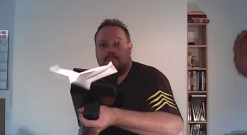The Paper Airplane Machine Gun, providing covering fire
