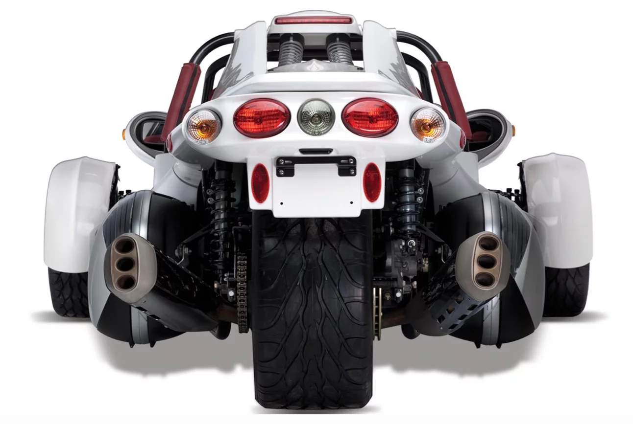 Campagna Motors' new T-REX 16S reverse trike rear view
