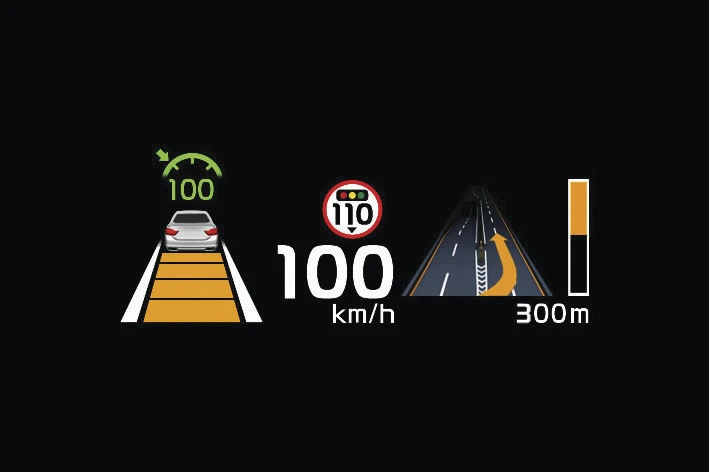 Kia Quoris head-up display (Image: Kia)