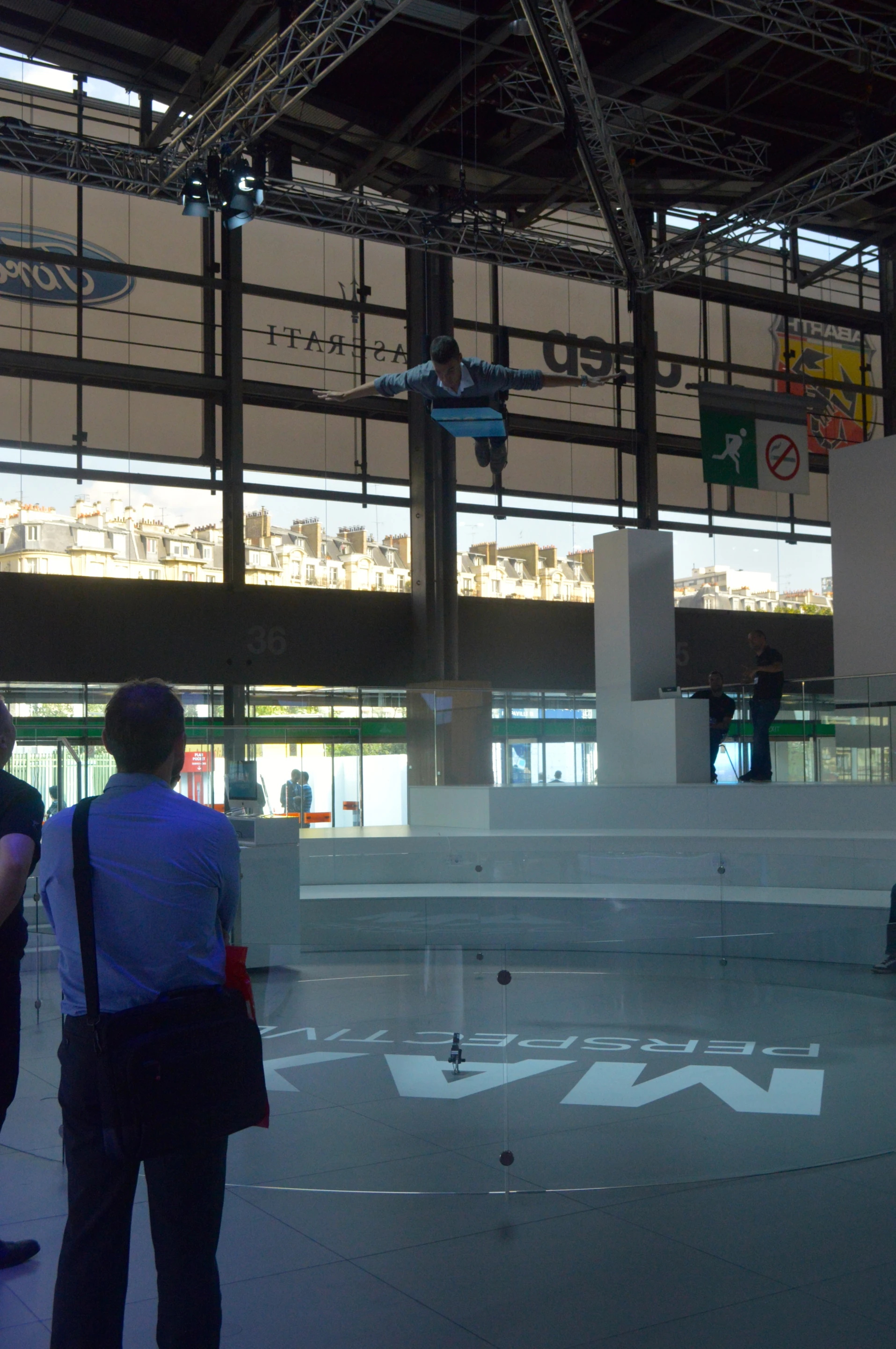 Unfortunately, we didn't have time to get in on Ford's Mission Impossible-style rafter swinging, but it was definitely worth a snapshot (Photo: C.C. Weiss/Gizmag)