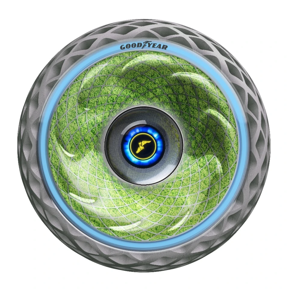The Oxygene concept tire features living moss within the sidewall