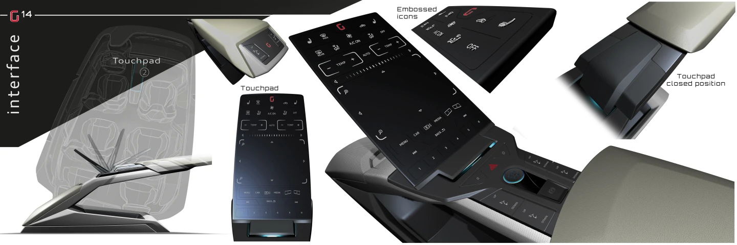 The Italdesign Giugiaro Clipper's touchpad control