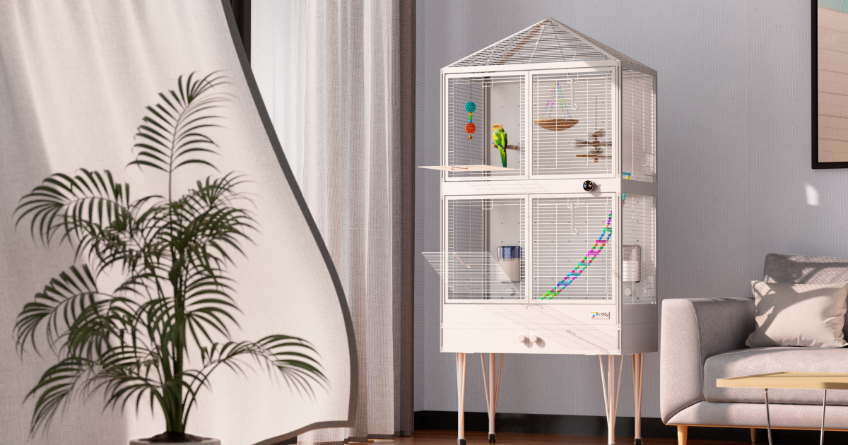 Picture of World's first smart bird cage does all the cleaning and feeding for you
